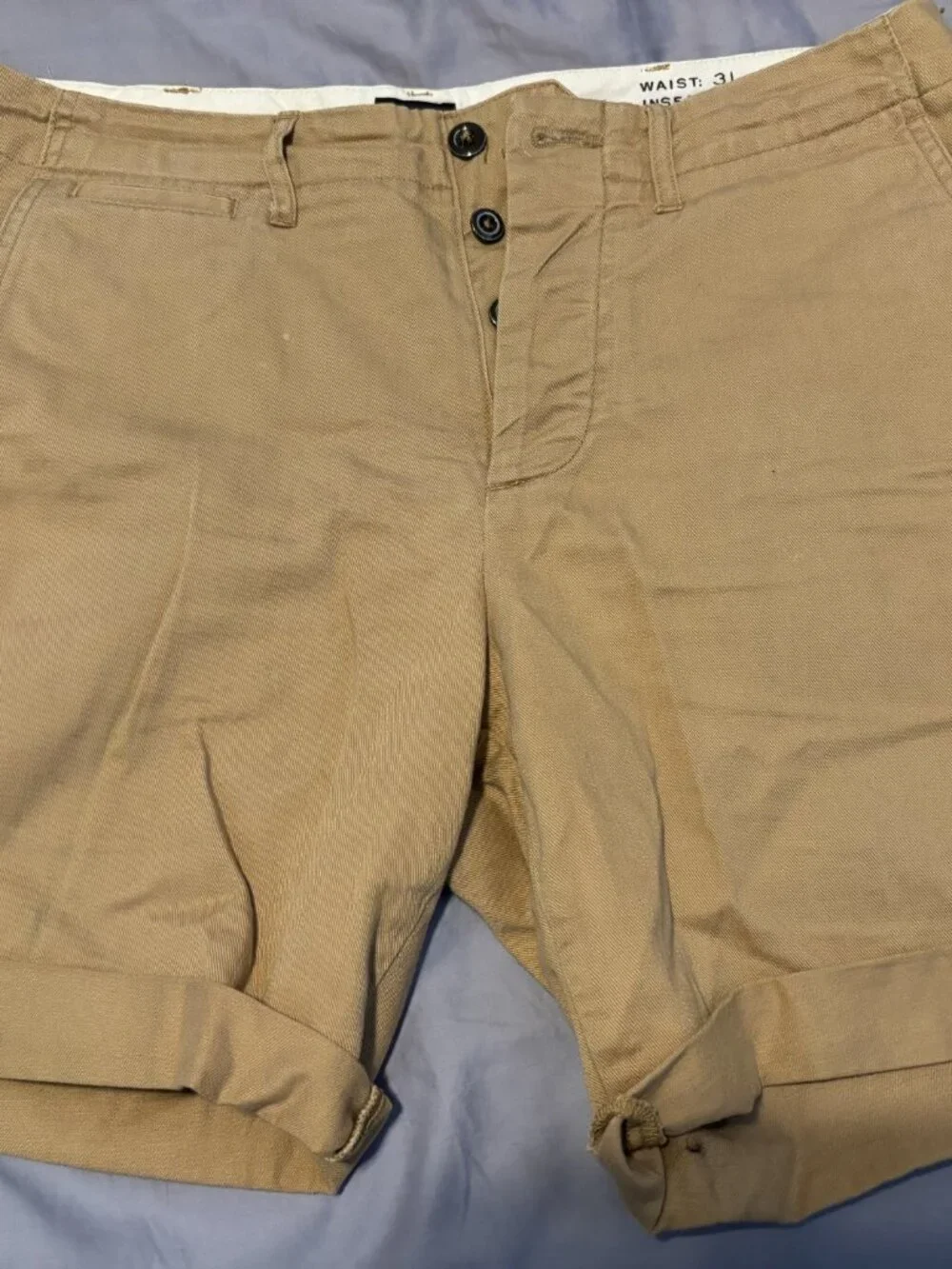 J. Crew tan colored denim shorts